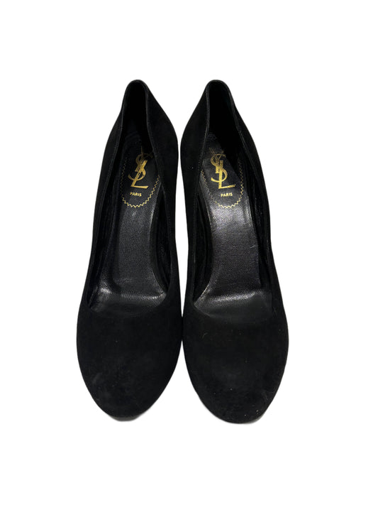 YVES SAINT LAURENT YSL Black Suede Heels