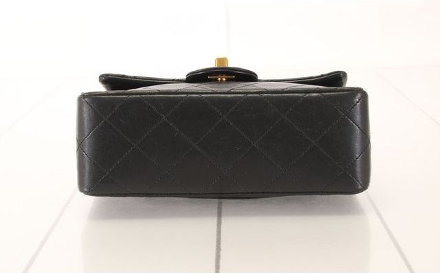 CHANEL Lambskin Leather Mini Flap Bag Black